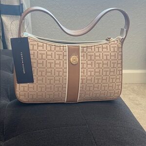 NWT - Tommy Hilfiger Beige and Brown Shoulder Bag